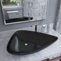 Thumbnail for Waschbecken Keramik Dreiecksform Schwarz 645 x 455 x 115 mm