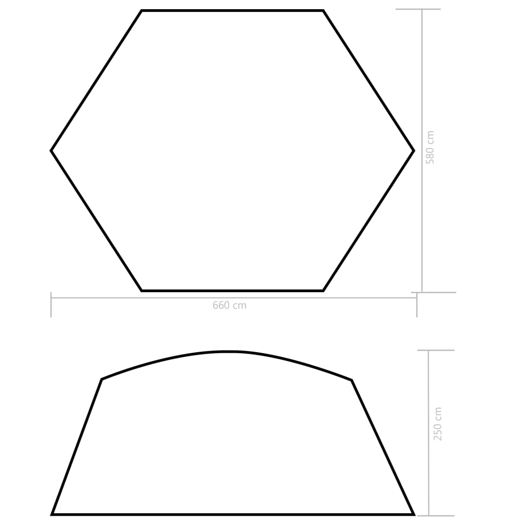 Poolzelt Stoff 660x580x250 cm Blau