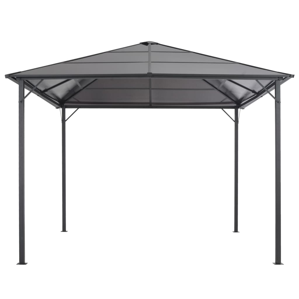 Gartenpavillon mit Dach Aluminium 3×3 m  Schwarz