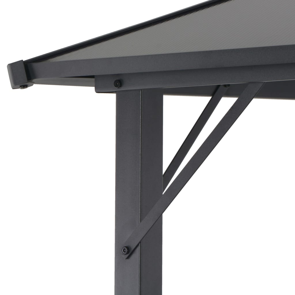 Gartenpavillon mit Dach Aluminium 3×3 m  Schwarz