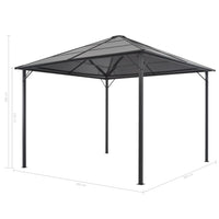 Thumbnail for Gartenpavillon mit Dach Aluminium 3×3 m  Schwarz