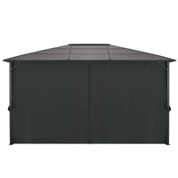 Thumbnail for Gartenpavillon mit Vorhang Aluminium 4×3×2,6 m  Schwarz