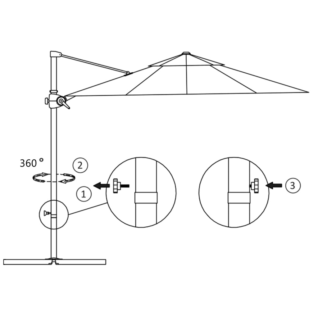Ampelschirm mit Stahlmast Sandfarben 300 cm