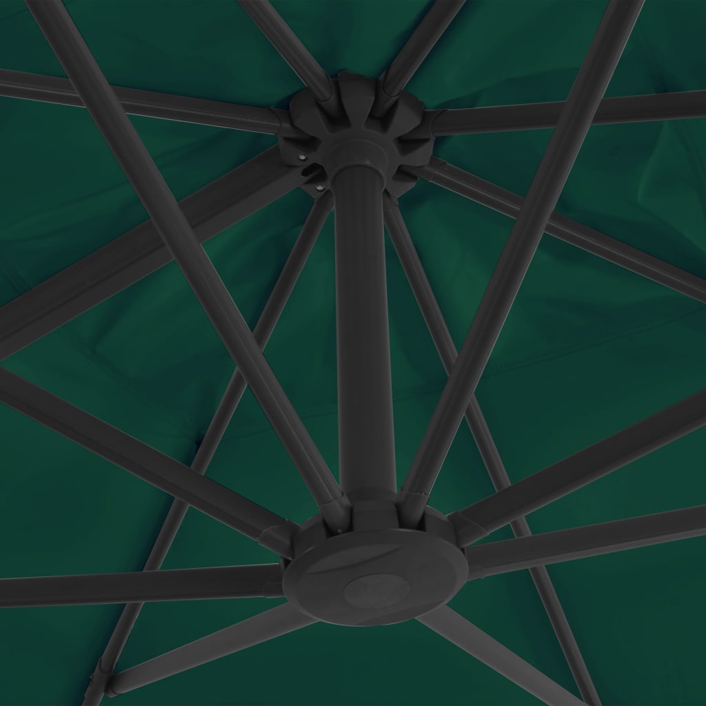 Ampelschirm mit Aluminium-Mast Grün 300x300 cm