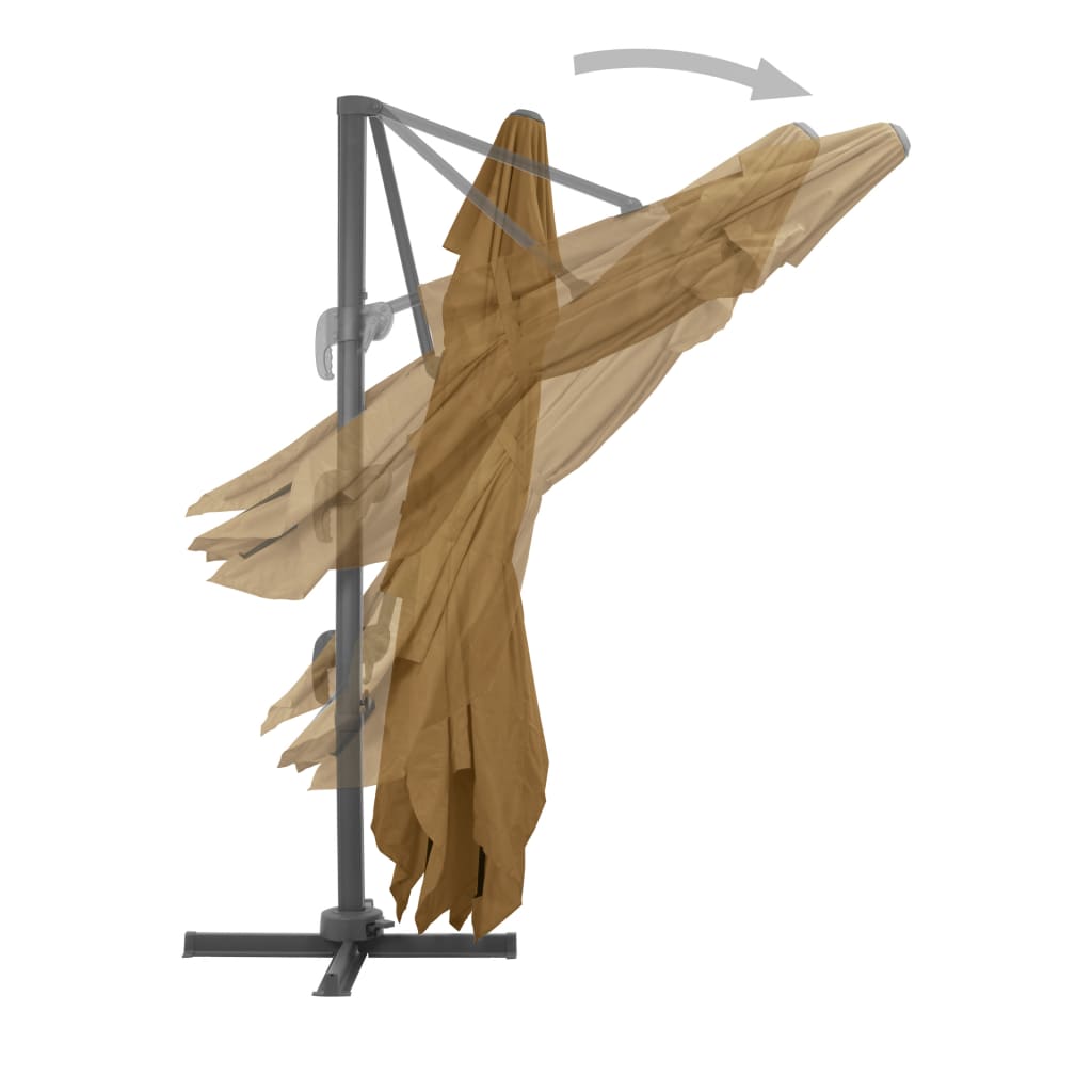 Ampelschirm mit Aluminium-Mast Taupe 400 x 300 cm