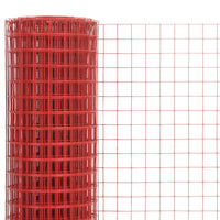 Thumbnail for Drahtzaun Stahl mit PVC-Beschichtung 25x1,5 m Rot
