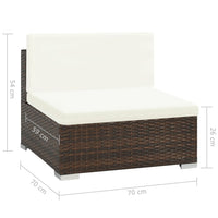 Thumbnail for 7-tlg. Garten-Lounge-Set mit Auflagen Poly Rattan Braun