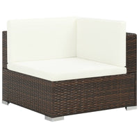 Thumbnail for 6-tlg. Garten-Lounge-Set mit Auflagen Poly Rattan Braun
