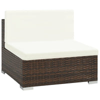 Thumbnail for 6-tlg. Garten-Lounge-Set mit Auflagen Poly Rattan Braun