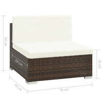 Thumbnail for 6-tlg. Garten-Lounge-Set mit Auflagen Poly Rattan Braun