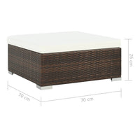 Thumbnail for 6-tlg. Garten-Lounge-Set mit Auflagen Poly Rattan Braun