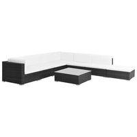 Thumbnail for 8-tlg. Garten-Lounge-Set mit Auflagen Poly Rattan Schwarz