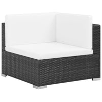 Thumbnail for 8-tlg. Garten-Lounge-Set mit Auflagen Poly Rattan Schwarz