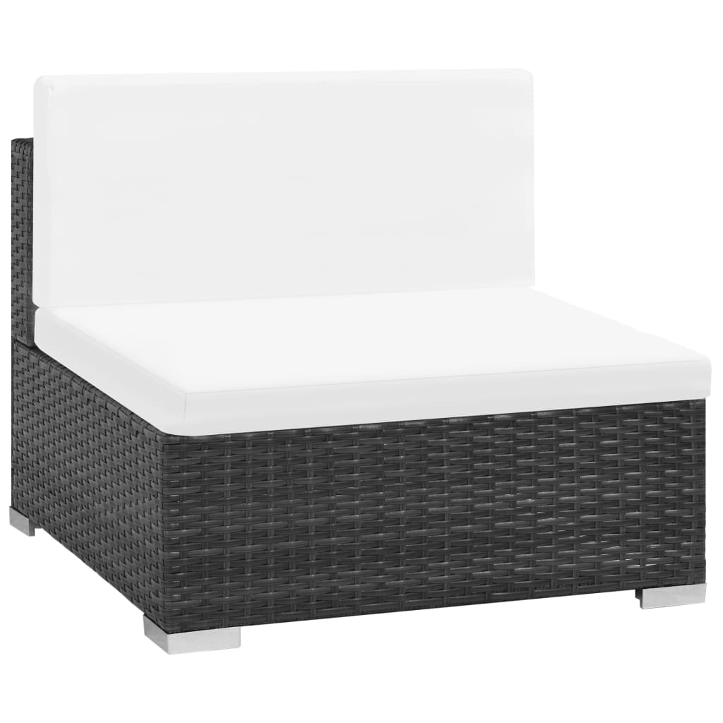 8-tlg. Garten-Lounge-Set mit Auflagen Poly Rattan Schwarz