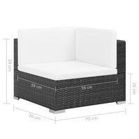 Thumbnail for 8-tlg. Garten-Lounge-Set mit Auflagen Poly Rattan Schwarz