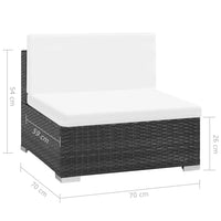 Thumbnail for 8-tlg. Garten-Lounge-Set mit Auflagen Poly Rattan Schwarz