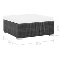 Thumbnail for 8-tlg. Garten-Lounge-Set mit Auflagen Poly Rattan Schwarz