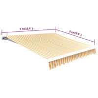 Thumbnail for Markisenbespannung Canvas Orange & Weiß 500×300 cm