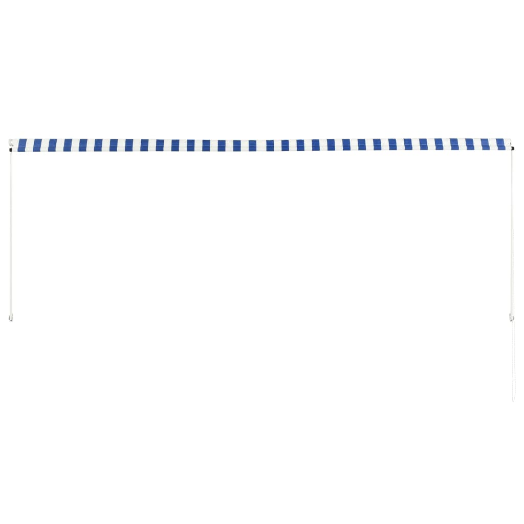 Einziehbare Markise 350 x 150 cm Blau und Weiß