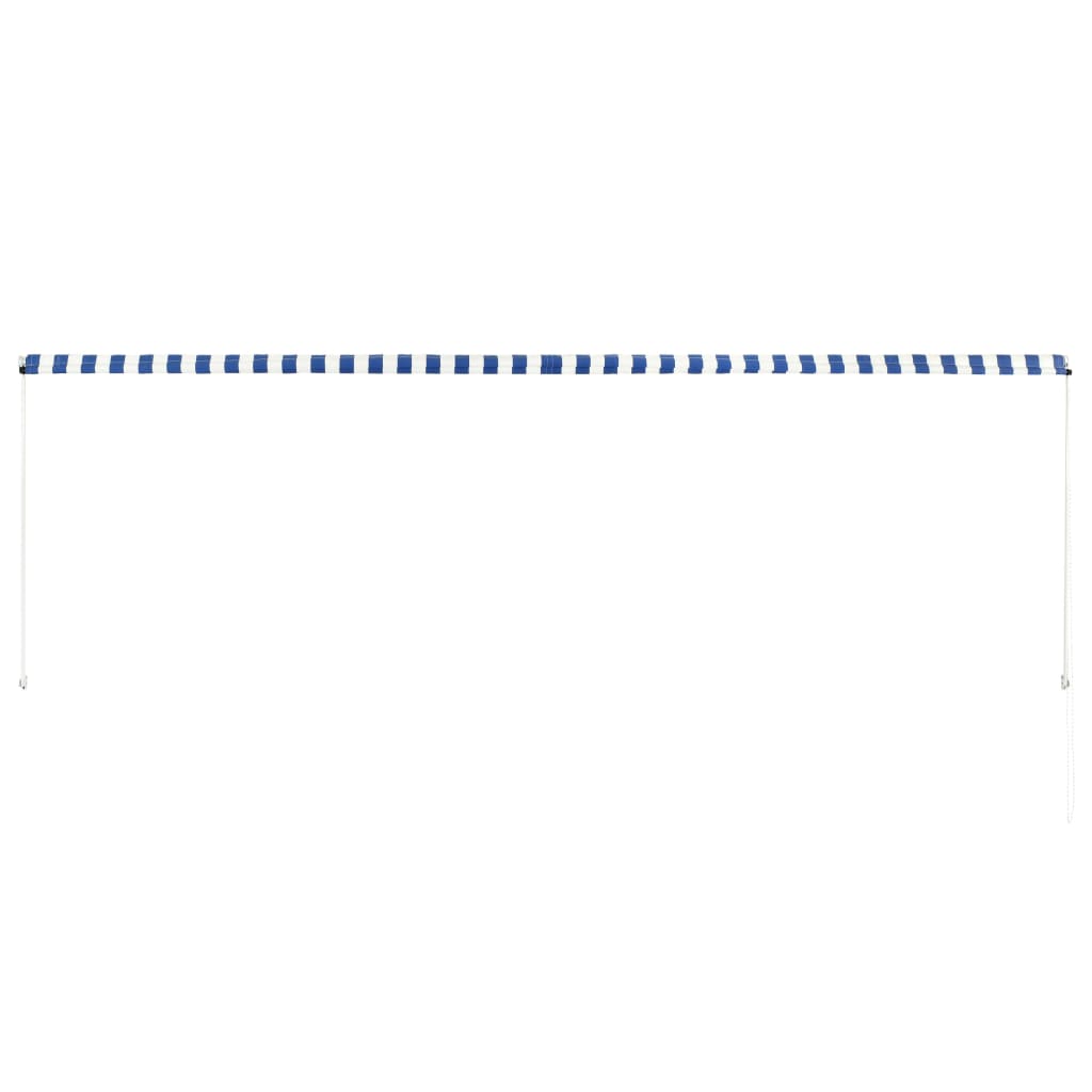 Einziehbare Markise 400 x 150 cm Blau und Weiß