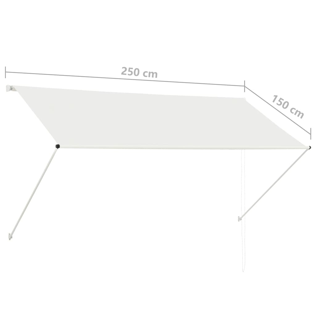 Einziehbare Markise 250×150 cm Creme