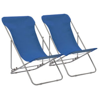 Thumbnail for Klappbare Strandstühle 2 Stk. Stahl und Oxford-Gewebe Blau