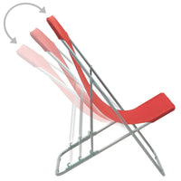 Thumbnail for Klappbare Strandstühle 2 Stk. Stahl und Oxford-Gewebe Rot
