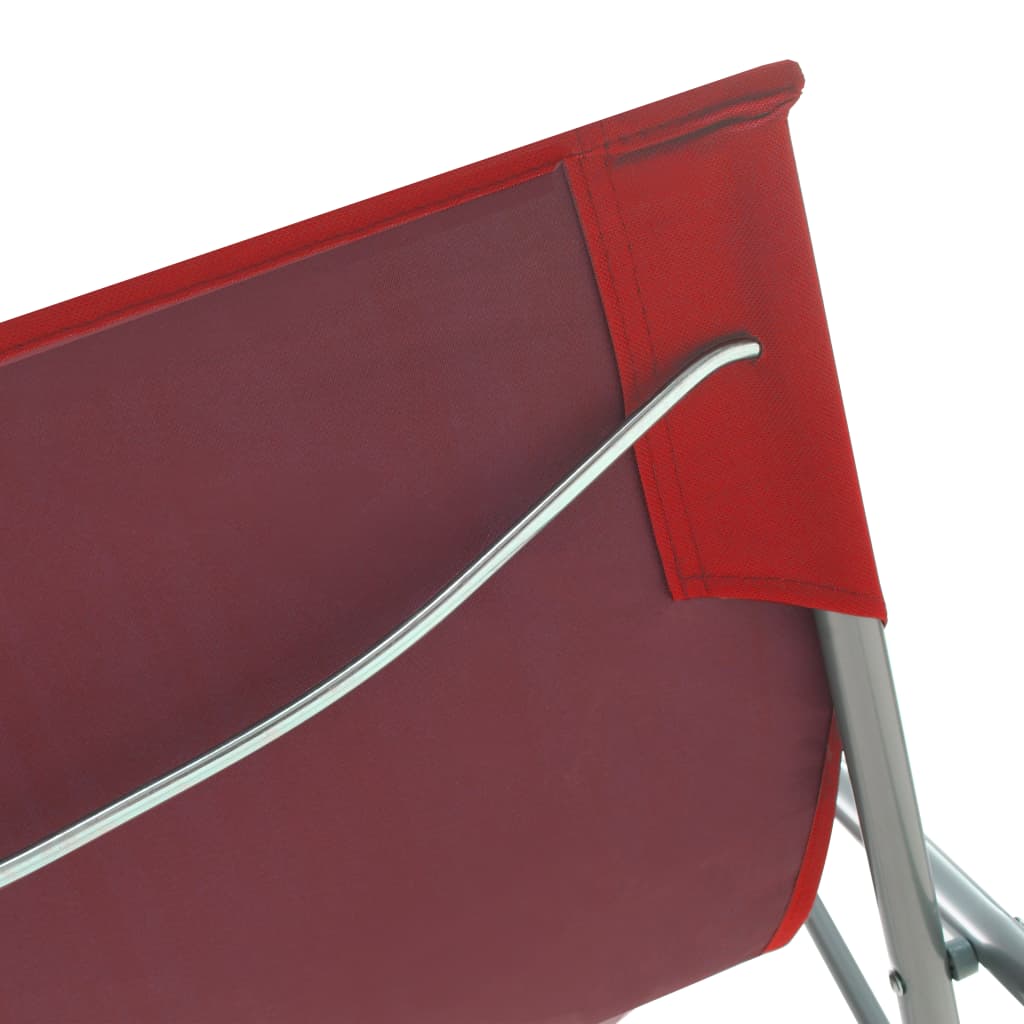 Klappbare Strandstühle 2 Stk. Stahl und Oxford-Gewebe Rot