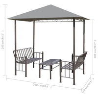Thumbnail for Gartenpavillon mit Tisch und Bänken 2,5x1,5x2,4 m Anthrazit