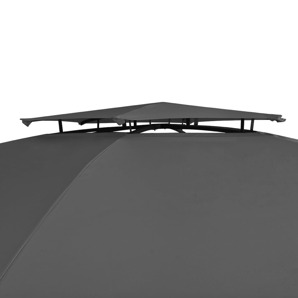 Gartenpavillon mit Vorhängen Hexagonal 360x265 cm