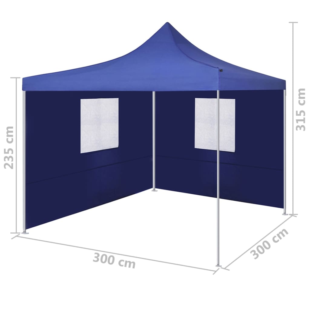 Faltzelt mit 2 Wänden 3 x 3 m Blau