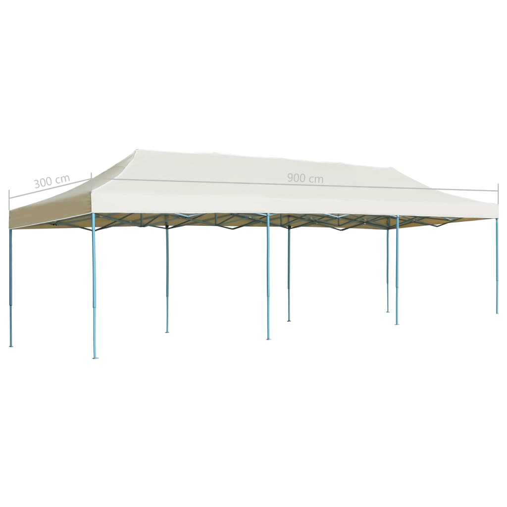 Faltzelt Pop-Up Partyzelt 3 x 9 m Creme