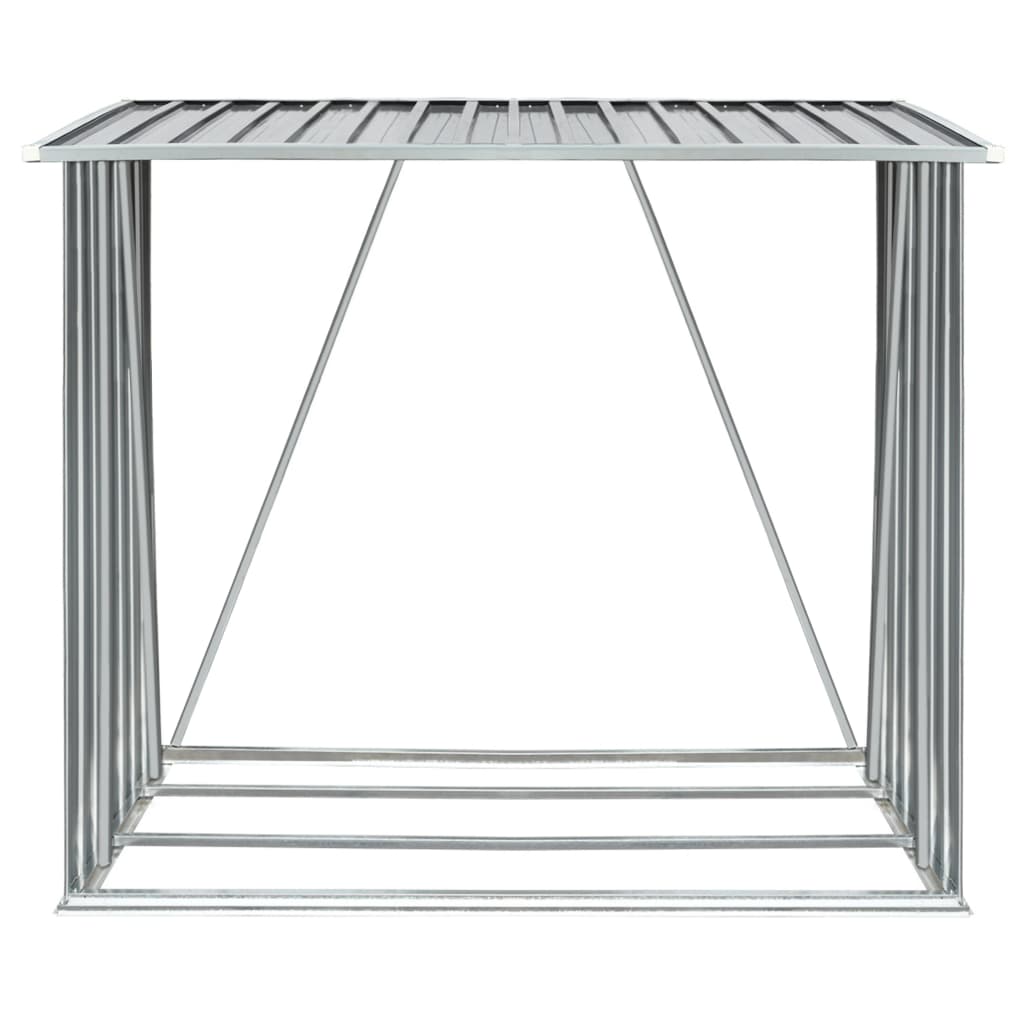 Brennholzlager Verzinkter Stahl 163 x 83 x 154 cm Grau