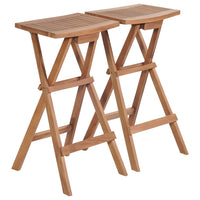 Thumbnail for Klappbare Barhocker 2 Stk. Massivholz Teak