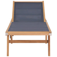 Thumbnail for Sonnenliege Klappbar mit Rollen Teak Massivholz und Textilene