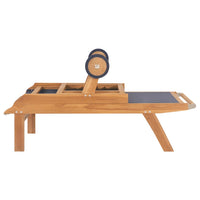 Thumbnail for Sonnenliege Klappbar mit Rollen Teak Massivholz und Textilene