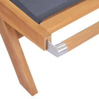 Thumbnail for Sonnenliege Klappbar mit Rollen Teak Massivholz und Textilene