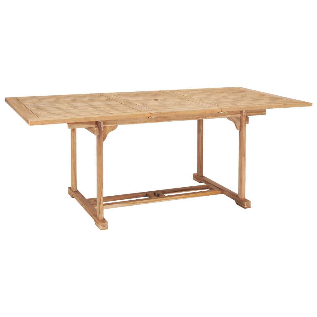 Ausziehbarer Gartentisch 150-200 x 100 x 75 cm Massivholz Teak