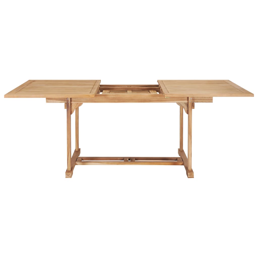Ausziehbarer Gartentisch 150-200 x 100 x 75 cm Massivholz Teak