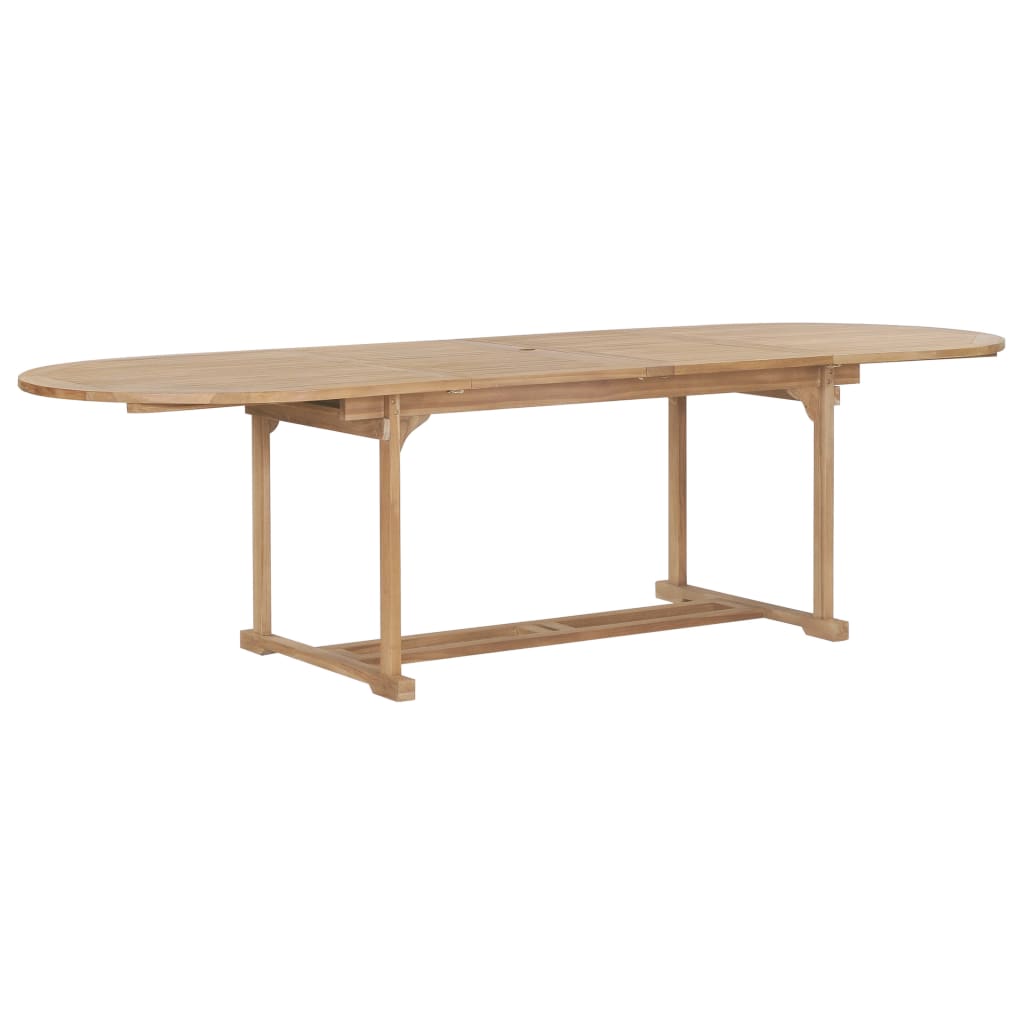 Ausziehbarer Gartentisch 180-280x100x75 cm Massivholz Teak