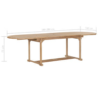 Thumbnail for Ausziehbarer Gartentisch 180-280x100x75 cm Massivholz Teak