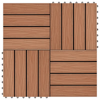 Thumbnail for 11 Stk. Terrassenfliesen Tiefgeprägtes WPC 30x30 cm 1 qm Hellbraun