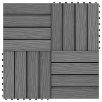Thumbnail for 11 Stk. Terrassenfliesen geprägtes WPC 30x30cm 1qm Grau