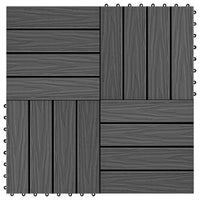 Thumbnail for 11 Stk. Terrassenfliesen geprägtes WPC 30x30cm 1qm Schwarz