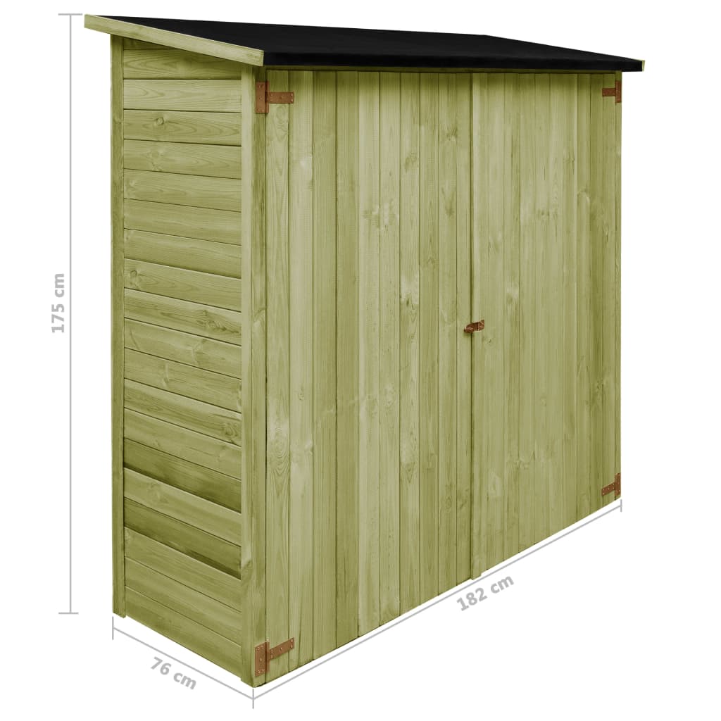 Garten-Geräteschuppen Kiefernholz Imprägniert 182x76x175 cm
