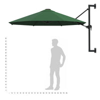 Thumbnail for Sonnenschirm Wandmontage mit Metallmast 300 cm Grün