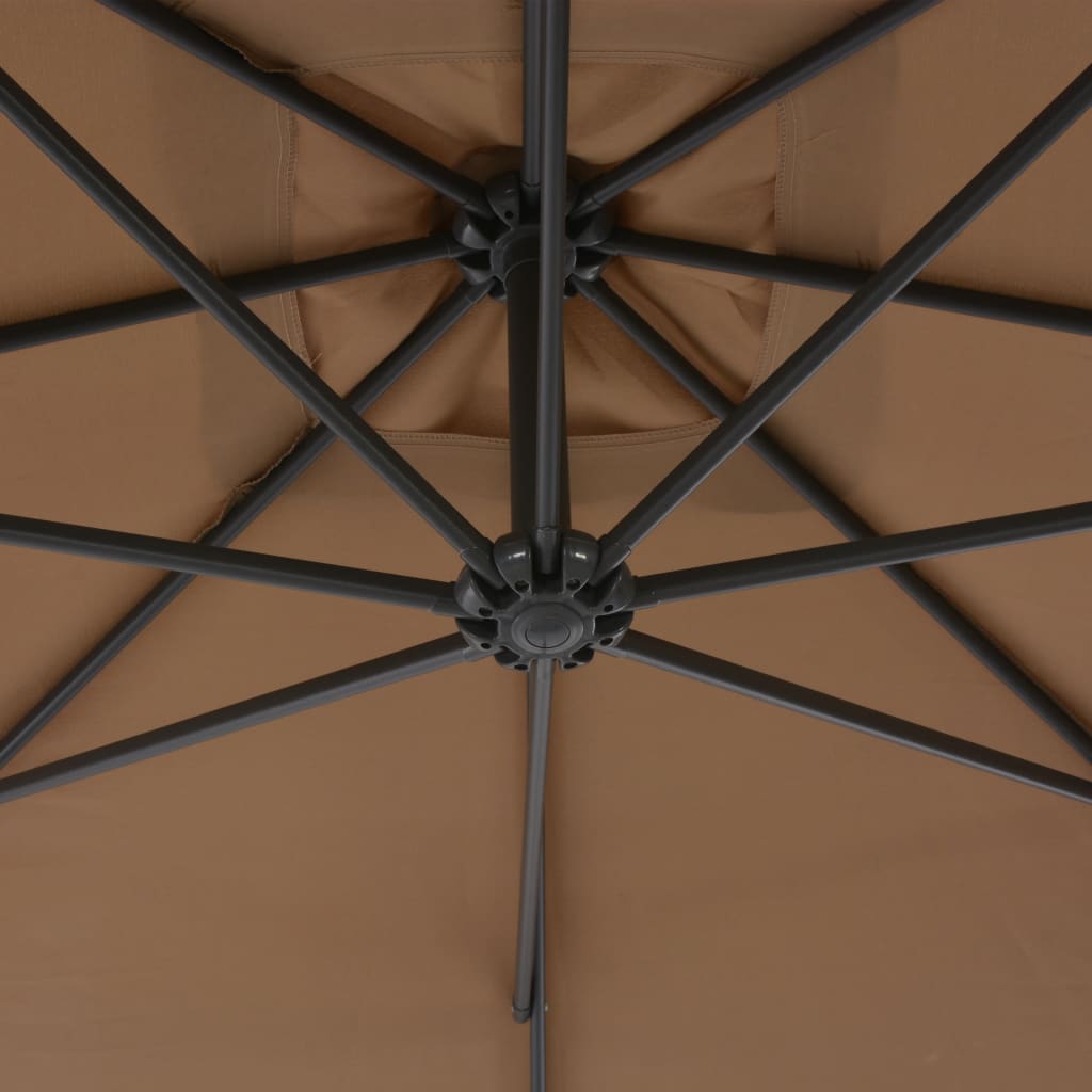 Ampelschirm mit Stahlmast 300 cm Taupe