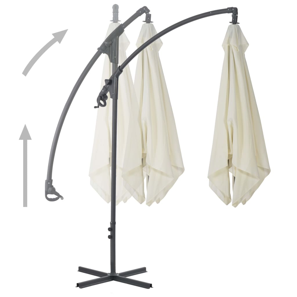 Ampelschirm mit Stahlmast 250×250 cm Sandfarben