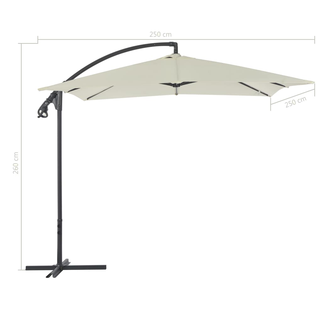 Ampelschirm mit Stahlmast 250×250 cm Sandfarben