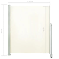 Thumbnail for Ausziehbare Seitenmarkise 160x300 cm Creme